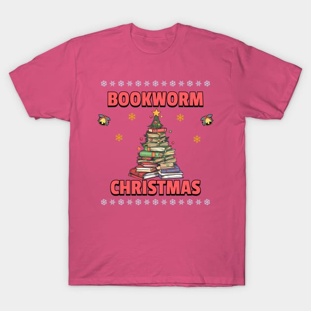 Bookworm Christmas Tree books T-Shirt by VisionDesigner